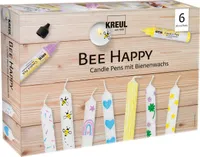KREUL 49757 KREUL Świeczka w pisaku "Bee Happy", zestaw 6 sztuk