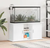 vidaXL Akvarijní stojan vysoký lesk bílý 121x41x58 cm Dřevěný materiál