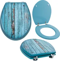 Grafner WC Sitz aus MDF stabile Qualität Blue Planks mit Absenkautomatik Soft Close