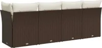 vidaXL Gartensofa mit Kissen 4-Sitzer Braun Poly Rattan