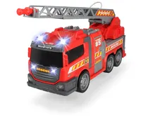 Kids Globe Traffic Feuerwehrauto mit Drehleiter, Spielzeug, Kinderspielzeug  mit Licht und Sound, 510126, rot
