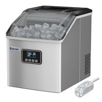 COSTWAY 2,4L Eiswürfelmaschine, Ice Maker 22kg in 24H, Eismaschine 24 Eiswürfel in 15min, Eiswürfelbereiter inkl. Schaufel/Timer/Selbstreinigungsfunktion
