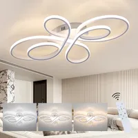 ZMH LED Deckenleuchte Weiß Deckenlampe Dimmbar mit Fernbedienung 90W 100CM Moderne Kreative Lampe für Wohnzimmer Schlafzimmer Esszimmer Büro Küche