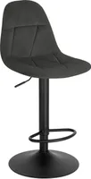 EUGAD Barhocker, höhenverstellbar, 360°drehbar, mit Samtbezug, Dunkelgrau