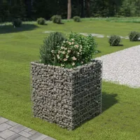 Ankonbej Gabionen-Hochbeet Verzinkter Stahl 90×90×100 cm