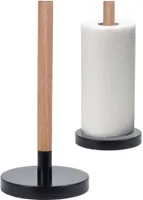 Excellent Houseware Küchenhandtuchrollenhalter, Bambus/Metall, 15 x 31 cm, braun/schwarz