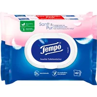 Tempo 836199 Feuchtes Toilettenpapier Sanft & Pflegend Duo-Pack 1-lagig Duo-Pack 2x 42 Tücher