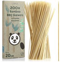 200x Premium Bambus Grillspieße & Schaschlikspieße Holz extra lang