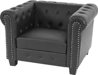 kreslo lounge chair relax kreslo Chesterfield Imitácia kože ~ hranaté nohy, čierna