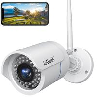 ieGeek Überwachungskamera Aussen WLAN mit 25m Nachtsicht, ONVIF Outdoor Camera Wifi Bewegungserkennung Push Benachrichtigungen IP66 Weiß