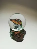 Glitzerkugel Schildkröte, braun, Schneekugel Tier Tiere Schneekugeln Schildkröten