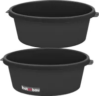 KOTARBAU® 2 St. Mörtelwanne 11 L Mörtelkübel Schwarz Kunststoffwanne ⌀ 30 cm  Maurerkübel Rund  Baueimer Mörteleimer Wanne Kunststoff Mauererkübel Mörtelwannen Plastikwanne groß