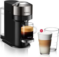 Krups Nespresso Vertuo Kaffee Kapselmaschine XN910C + Macchiato Gläser View Collection 2x350ml