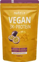 nutri+ 3K Proteinpulver Mango-Maracuya | 1000 g | vegan | hoher Eiweißgehalt | mit 3 pflanzlichen Proteinen | cremige Konsistenz