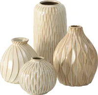 Boltze Vase Zalina 4-teilig Blumenvase Keramik Vase für Trockenblumen Pampasgras
