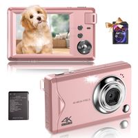 OKA gute Qualität  Digitálny fotoaparát Kompaktný fotoaparát s vysokým rozlíšením 4K HD 1080P 48MP kompaktný fotoaparát (ružový)