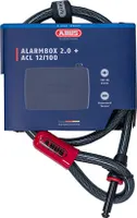 ABUS Alarmbox 2.0 - Mobile Alarmanlage + Anschlusskabel ACL 12/100 - sichert Fahrräder, Kinderwagen, E-Scooter - intelligenter 100 dB Alarm - Schwarz
