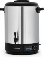 Klarstein automat na zaváranie s kohútikom, 40 L, varič na varenie vína, nerezový varič na varené víno s kohútikom, veľký dávkovač horúcej vody, 2500 W zavárací automat na nápoje a potraviny, elektrický zavárací hrniec, 30 - 100 °C