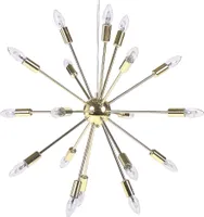 BELIANI Hängeleuchte Gold Metall 18-flammig sternförmiger Schirm Sonnen-Optik Moderner Glamouröser Stil