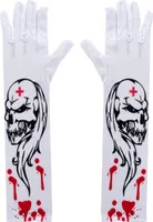 Blutige Zombie-Handschuhe für Erwachsene Weiss