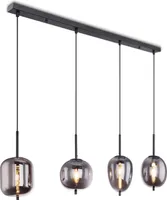 Hängelampe Esszimmer Hängeleuchte Wohnzimmer Rauchglas Pendelleuchte Schwarz