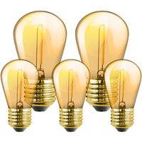 LUMILED LED žiarovky E27 teplá biela ST45/S14 1,3W nahrádzajú 10 W 110lm 2200K teplá biela Retro Edison LED žiarovky 360° Vintage LED rozprávkové svetlá náhradná žiarovka, 5 Pack svietidlá vlákno