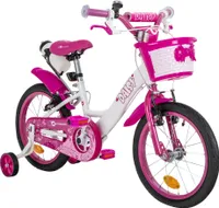 Actionbikes Kinderfahrrad Daisy 16 Zoll | Kinder Fahrrad- V-Brake Bremsen - Kettenschutz - Fahrradständer - Kinder Fahrrad - 4-7  Jahre (East Pink)