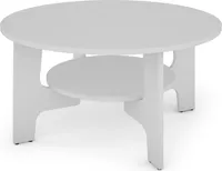 byLIVING Couchtisch JONNY / Melamin weiß / D 80, H 42,5 cm / mit praktischem Ablageboden