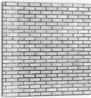 DEQORI Küchenrückwand Glas 60x60 cm 'Weißes Ziegelwerk' Spritzschutz Bad Rückwand Küche