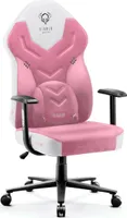 Diablo X-Gamer 2.0 Gaming Stuhl Bürostuhl Stoffbezug Ergonomisches Design Lendenwirbelkissen Softpadauflage Farbe: Rosa-Weiß