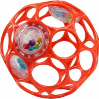 Oball Rattle 10 cm - Rot, Greifball mit Rassel, Spielzeug für Babys ab 0+ Monate