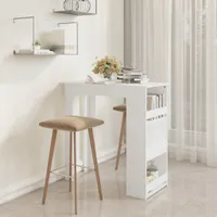 vidaXL Barový stůl s policí bílý 102x50x103,5 cm Dřevěný materiál
