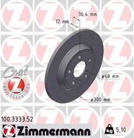 2x ZIMMERMANN Bremsscheibe 100.3333.52 für AUDI A4 Avant (8K5 B8) Q5 (8RB) 36mm