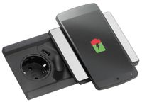 Einbausteckdose Square Qi mit USB A, Küchensteckdose mit Ladestation