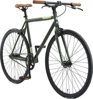 BIKESTAR Singlespeed 700C 28 Zoll City Stadt Fahrrad | 53 cm Rahmen Rennrad Retro Vintage Herren Damen Rad | Grün