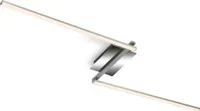 BRILONER STAFF LED Deckenleuchte, Schwenkbar, Warmweißes Licht, silberfarbig, 143,6 x 12 x 6,6 cm