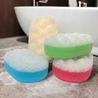4 x Massageschwamm Duschschwamm Badeschwamm Peeling Schwamm Körperpeeling Oval