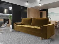 Sofa 3-Sitzer BELANO mit Schlaffunktion Gelb