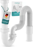 Engelbach Siphon für Küchenspüle mit Flexiblem Ablaufschlauch - ohne Geräteanschluss