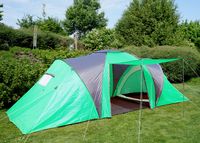 Campingzelt Loksa, 6-Mann Zelt Kuppelzelt Igluzelt Festival-Zelt, 6 Personen  grün