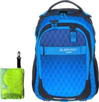 Schulrucksack Elephant Hero Signature Rucksack Schulmappe Schultasche Jungen Mädchen Schule 12868 Dark Blue Cube (Blau Schwarz) + Regencover