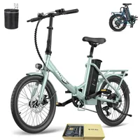 E-Bike klapprad Rostfreie Aluminiumlegierung bis zu 150 - 190 km Pannensichere Reifen 20 zoll Wasserdicht IPX4 mit 7 Gang, Grün