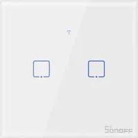 Sonoff T0EU2C-TX Smart Wall Switch, 2-Kanal Wand-Schaltaktor, weiß, ohne Rahmen, WiFi
