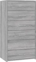 vidaXL Kredens z 6 szufladami Szary Sonoma 50x34x96cm Materiał drewnopochodny