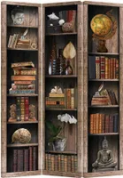 Fine Asianliving Paravent Raumteiler Spanische Wand Trennwand Room Divider Raumtrenner L120xH180cm Bedruckte Canvas Sichtschutz Leinwand Doppelseitig -203-402