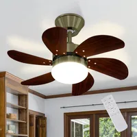ZMH Deckenventilator Mit Beleuchtung und Fernbedienung Leise - Deckenlampe Ø75 cm 6 Flügeln Ventilator mit Einzelleuchte Deckenleuchte Fan