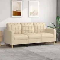 Möbel 3-Sitzer-Sofa Creme 180 cm Stoff - Klassische Sofas 359101