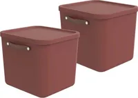 Rotho 2er-Set Aufbewahrungsbox 40L Maloja - Kunststoffbox mit Deckel - Stapelbox 39,5 x 38,0 x 34,0 cm - Plastikbox Ordnungsbox Allzweckkiste
