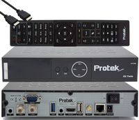 Protek X2 Twin 4K UHD 2160p H.265 HEVC E2 Linux 2.4 GHz WiFi 2x DVB-S2 Sat Receiver Schwarz