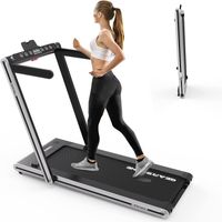 GEARSTONE 2 in 1 klappbares Laufband, Laufband mit Bluetooth-Lautsprecher, Fernbedienung, LED-Anzeige, einfache Montage, Indoor-Walking-Laufmaschine für Home Office Fitness